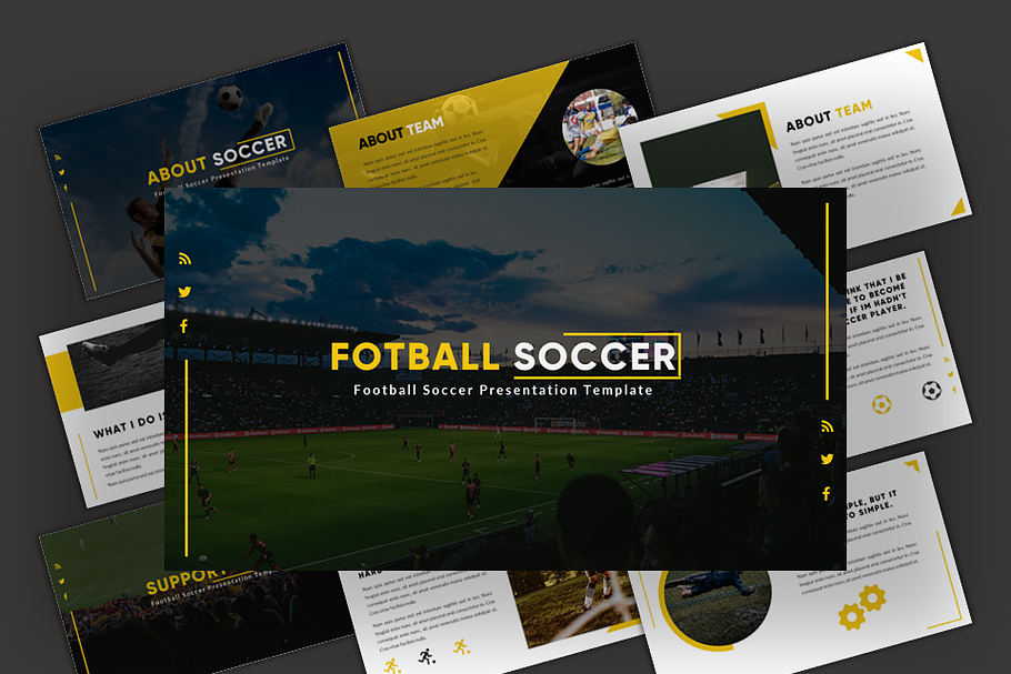 Fotball Soccer - Sport Powerpoint in PowerPoint Templates - product preview 8