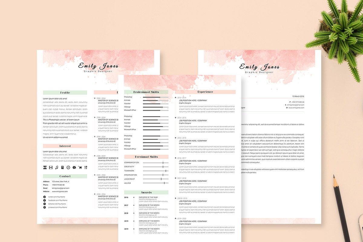 2 Page Resume & CoverLetter Template in Resume Templates - product preview 8