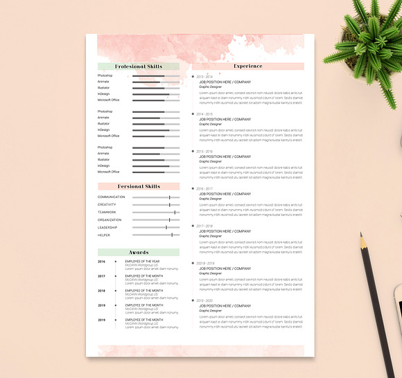 2 Page Resume & CoverLetter Template in Resume Templates - product preview 4