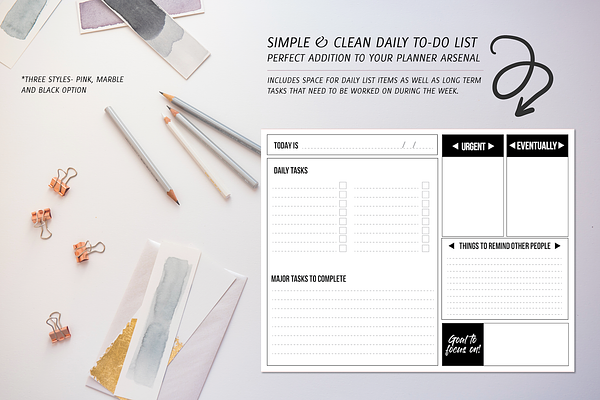 EDITABLE Daily To-Do List Page