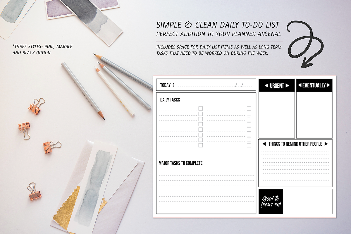 EDITABLE Daily To-Do List Page in Stationery Templates - product preview 8