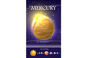 Mercury Planet. Sun System. Universe
