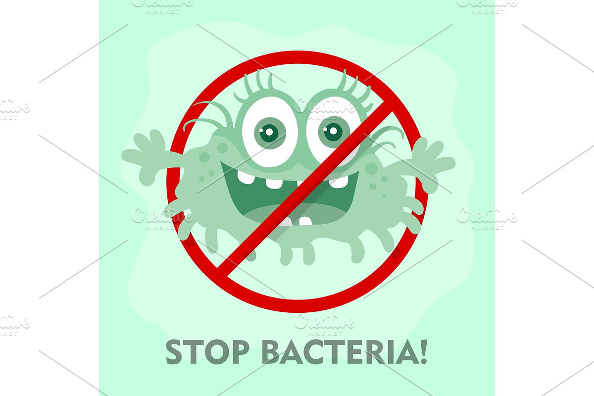 Stop Bacteria Cartoon Vector in Objects - product preview 8