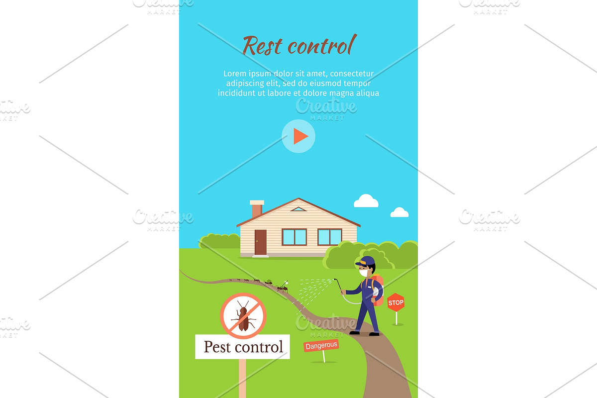 Pest Control Banner in Illustrations - product preview 8