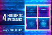 4 futuristic backgrounds - blue