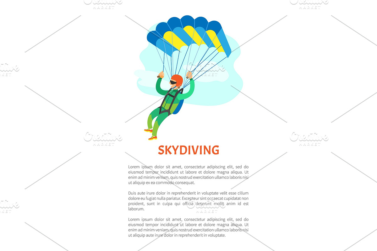 Extreme Sport Skydiving, Sportman in Illustrations - product preview 8