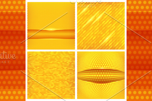 4 futuristic backgrounds - yellow in Textures - product preview 1