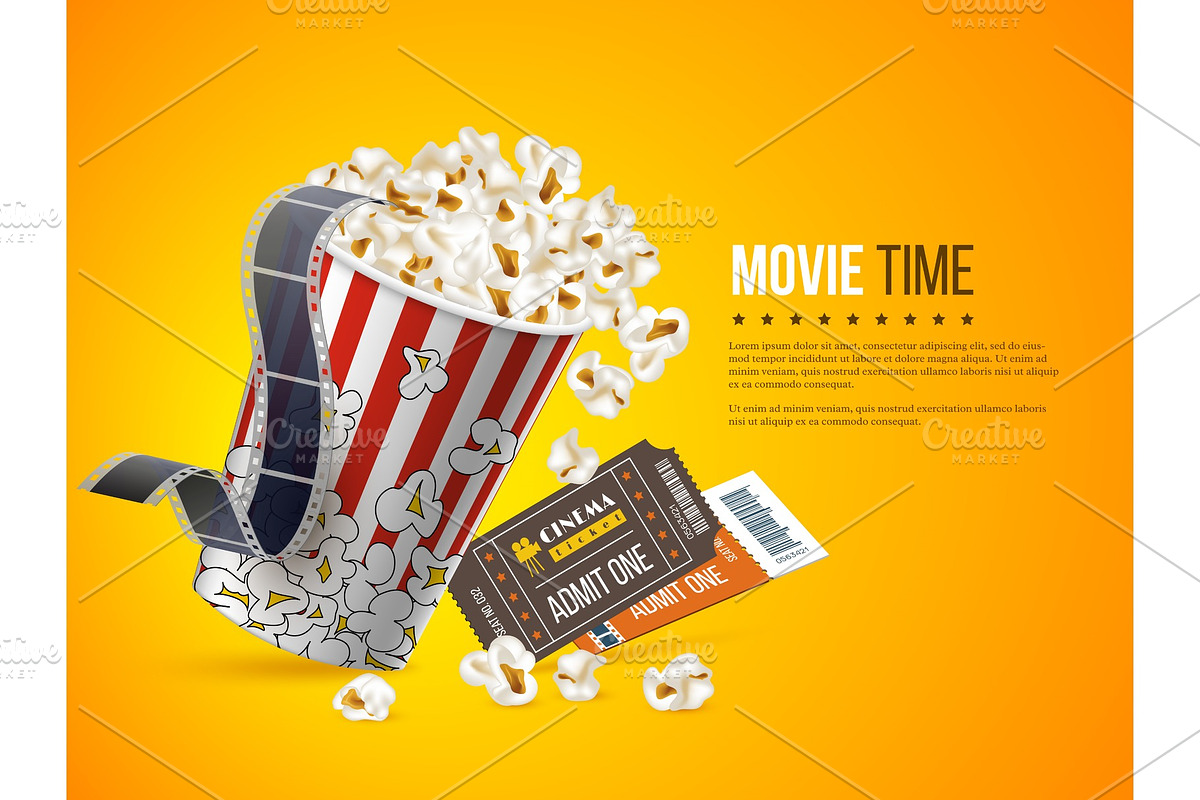 Cinema and movie poster design. in Textures - product preview 8