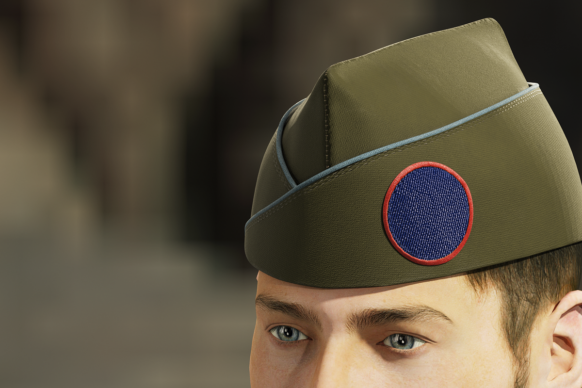 Garrison side cap with patch in Weapons - product preview 8