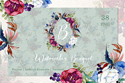 Bouquet flower biography watercolor