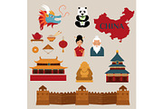 Travel to China vector icons