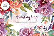 Blooming Day Watercolor Flowers Set