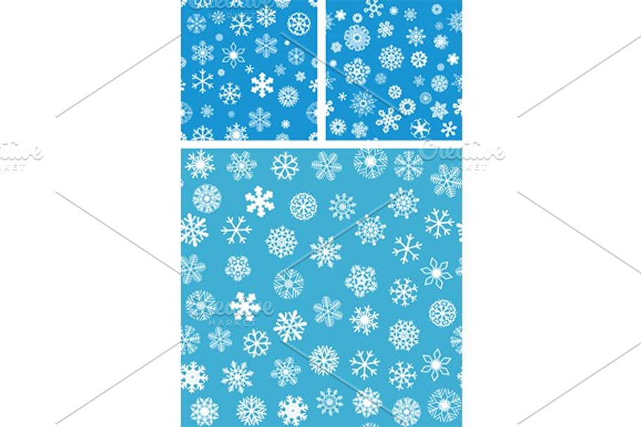 3 Snowflakes Seamless Background set in Patterns - product preview 8