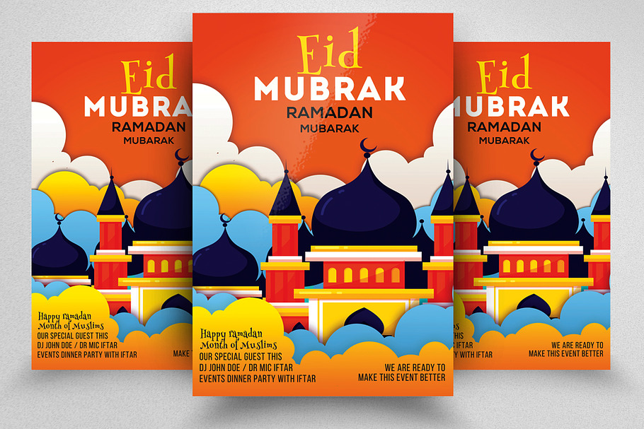 Eid Mubarak Psd Flyer Templates