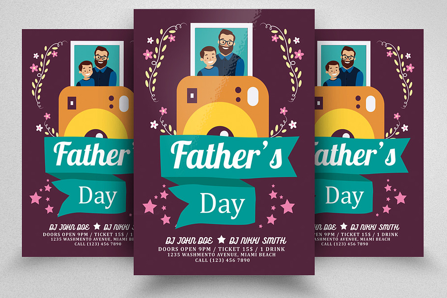 Father Day Celebration Print Flyer in Flyer Templates - product preview 8