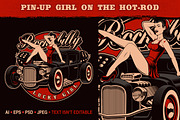 Pin-up Girl on he Hot-rod