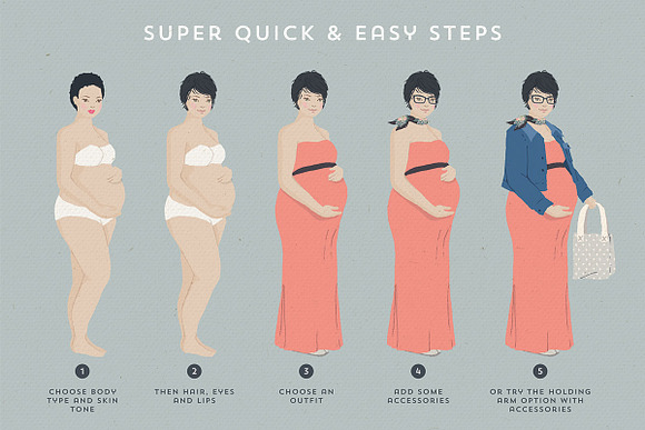The lovely Pregnant Portrait Creator in Illustrations - product preview 3