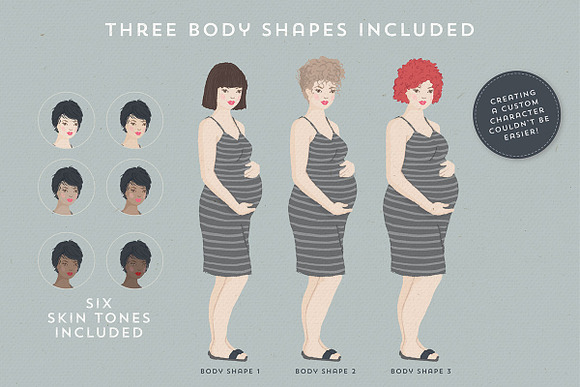 The lovely Pregnant Portrait Creator in Illustrations - product preview 4