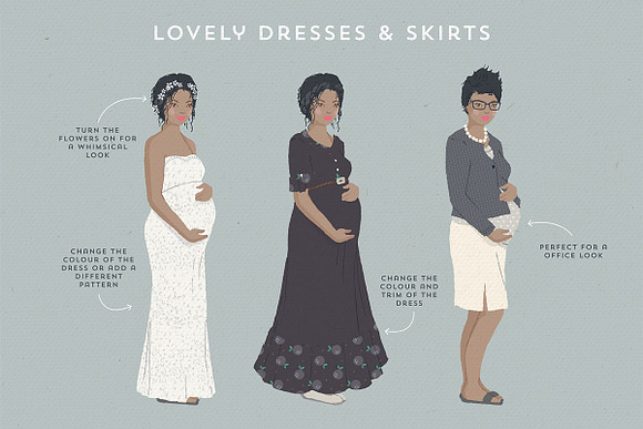 The lovely Pregnant Portrait Creator in Illustrations - product preview 7