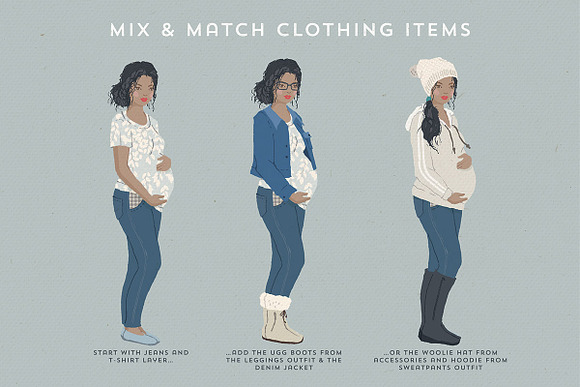 The lovely Pregnant Portrait Creator in Illustrations - product preview 10