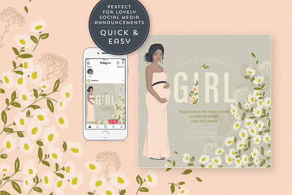 The lovely Pregnant Portrait Creator in Illustrations - product preview 12