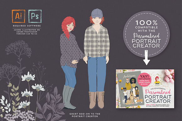 The lovely Pregnant Portrait Creator in Illustrations - product preview 17