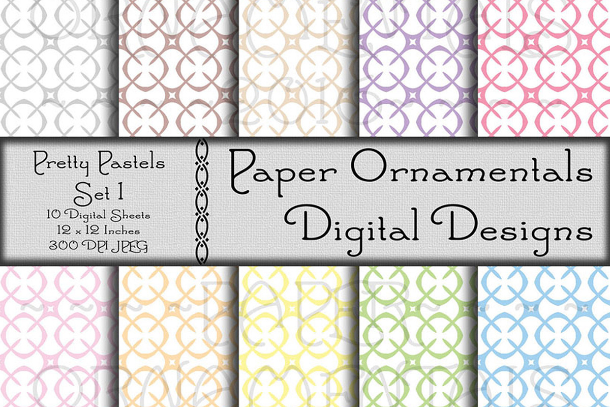 Digital Paper, Pretty Pastels Set 1 in Patterns - product preview 8