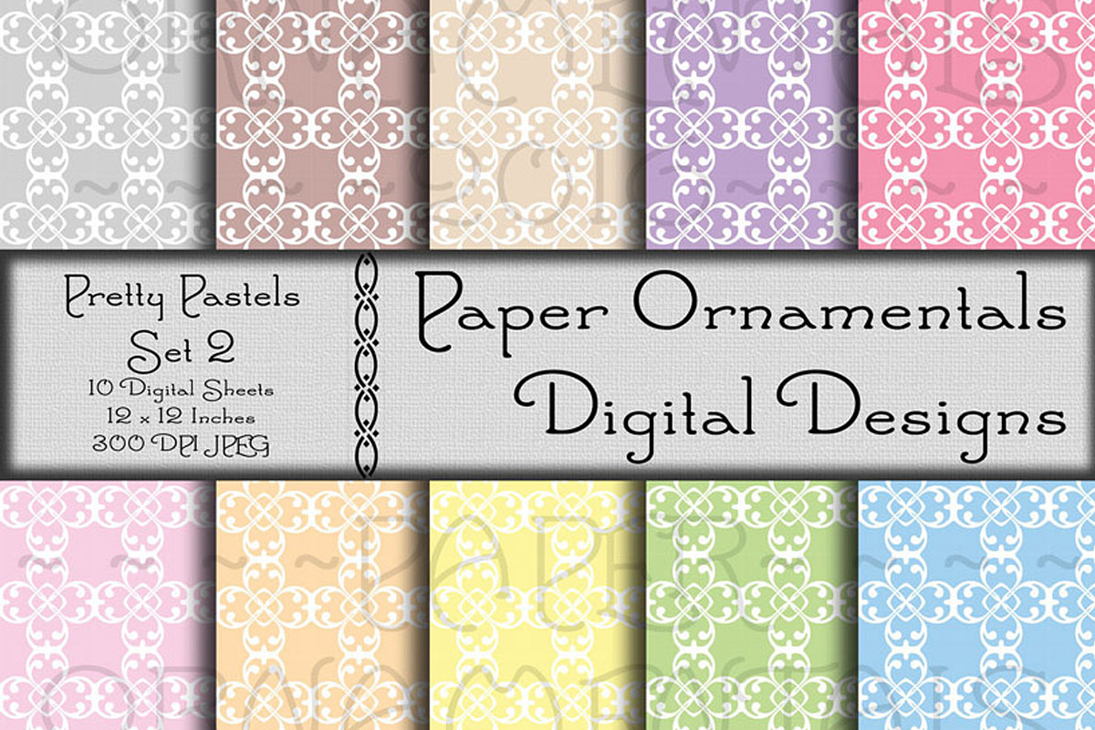 Digital Paper, Pretty Pastels Set 2 in Patterns - product preview 8