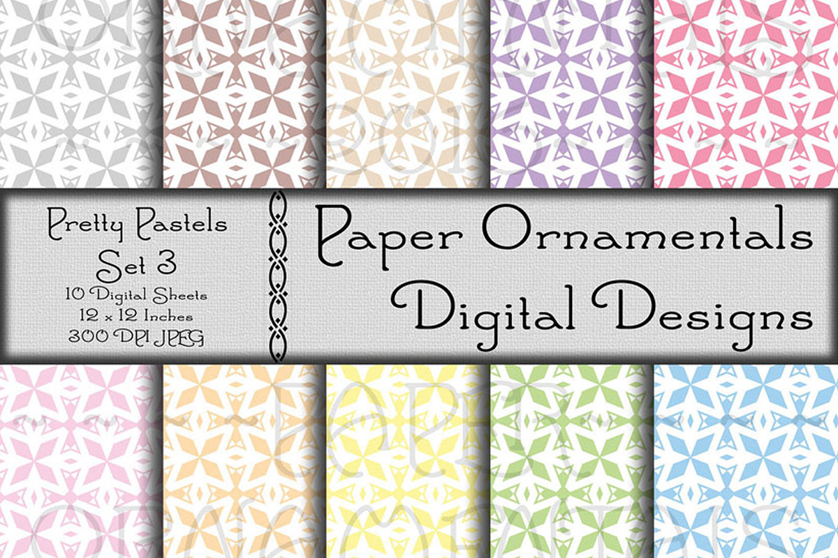 Digital Paper, Pretty Pastels Set 3 in Patterns - product preview 8