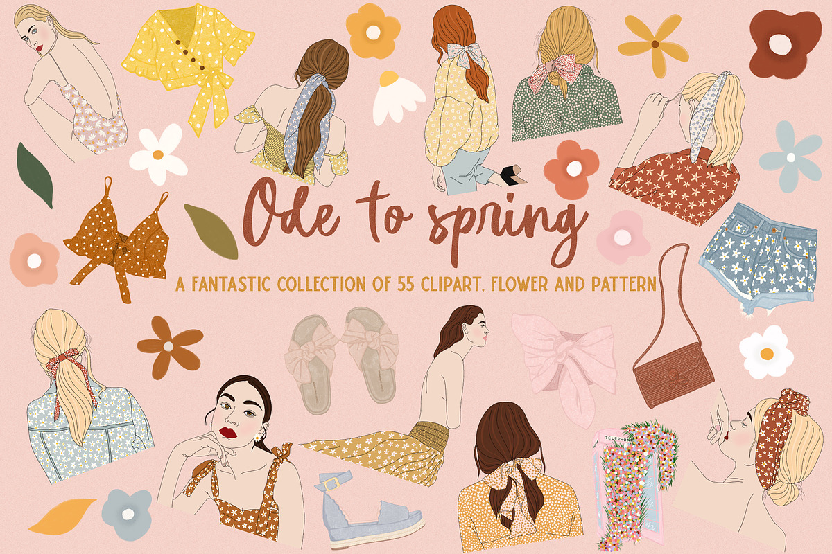 Ode to spring clipart in Illustrations - product preview 8