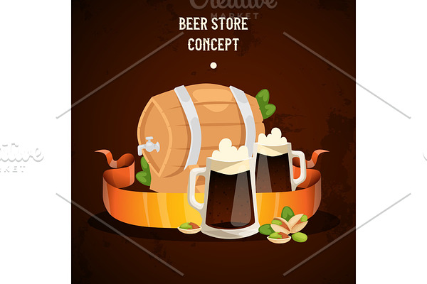 Beer in beerhouse brewery vector