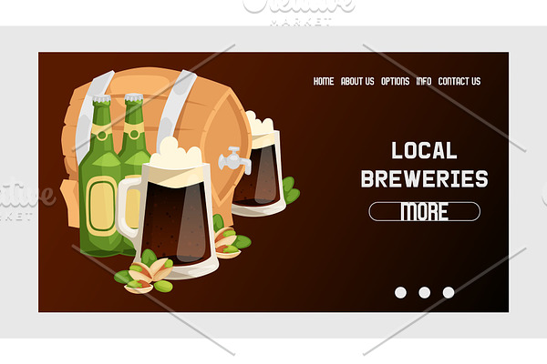 Beer in beerhouse brewery vector web
