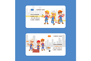 Builder business card vector