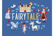 Fairy tale vector cartoon kingdom