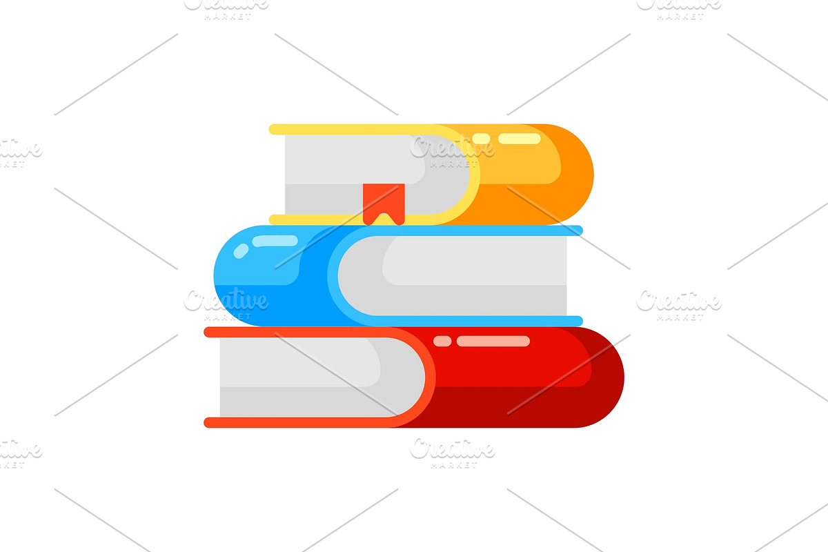 Icon stack of books in flat style. in Objects - product preview 8