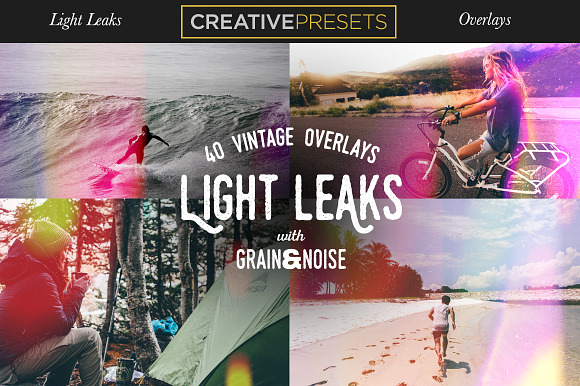 40 Vintage Light Leaks Overlays in Textures - product preview 1