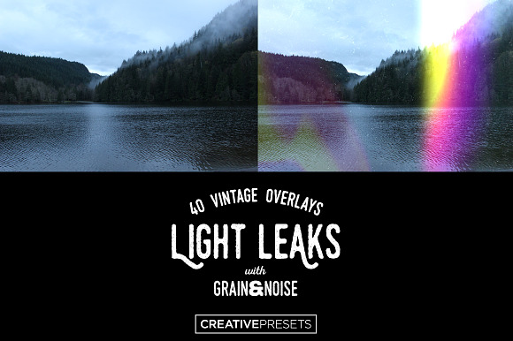 40 Vintage Light Leaks Overlays in Textures - product preview 2
