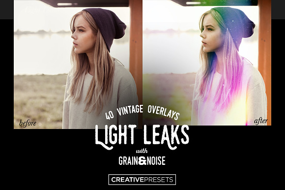40 Vintage Light Leaks Overlays in Textures - product preview 3