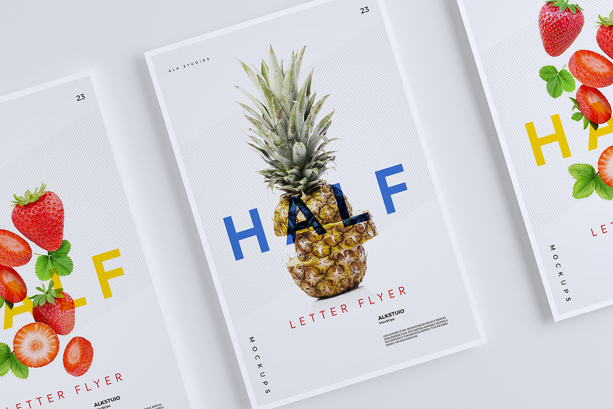 Half Letter Flyer Mockup in Print Mockups - product preview 8