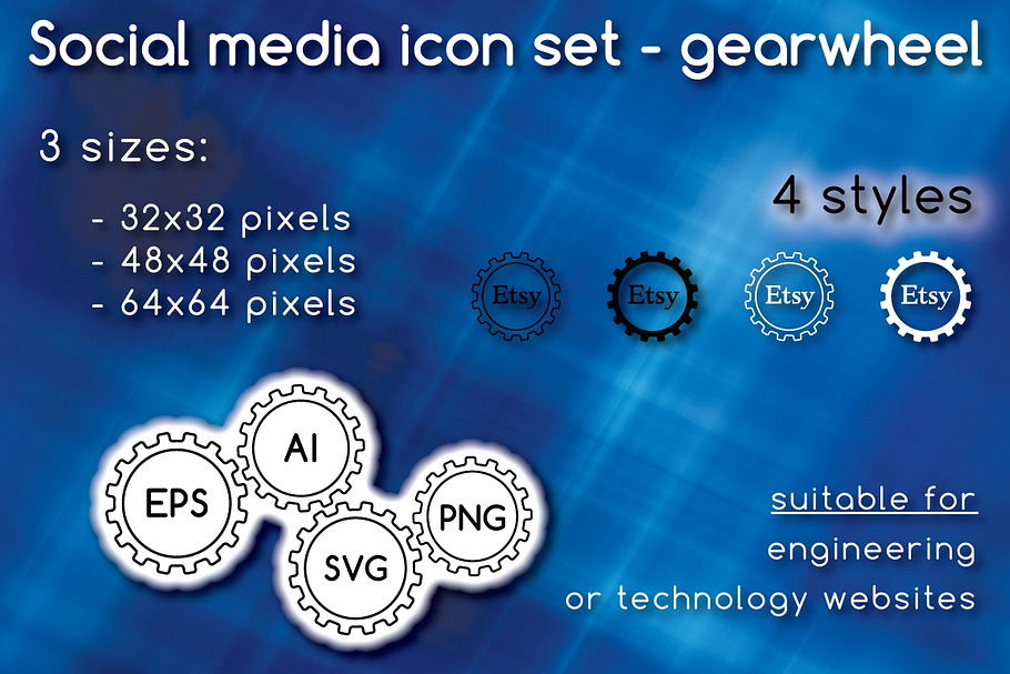 Social media icons - gearwheel