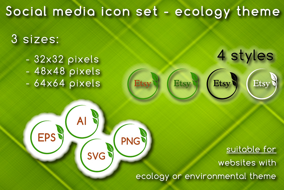 Social media icons - ecology theme