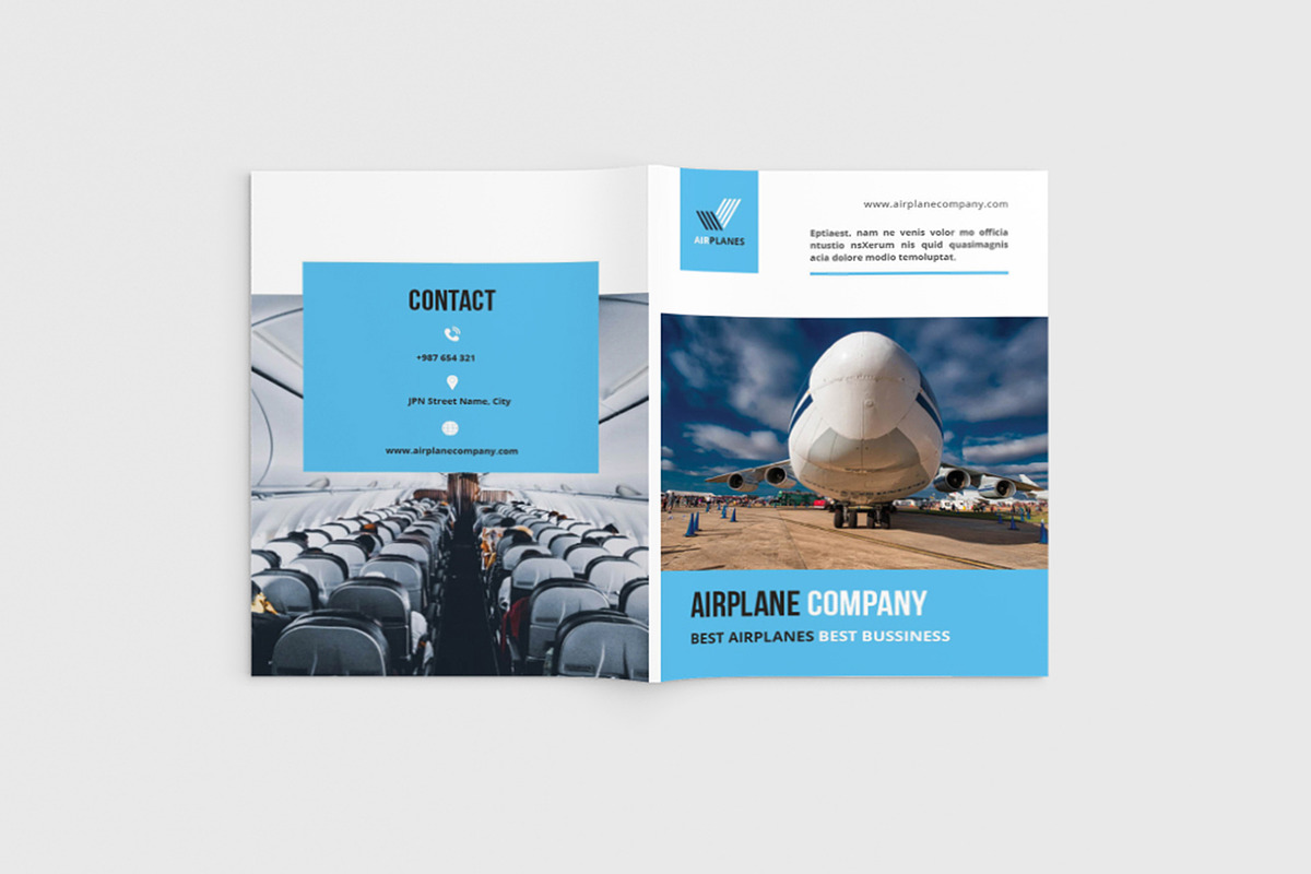 Airplane Cosy Brochure in Magazine Templates - product preview 8
