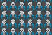 Skull and pistols. Knitted pattern