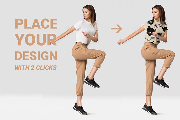 Basic Female T-shirt Mockup Set in Product Mockups - product preview 1