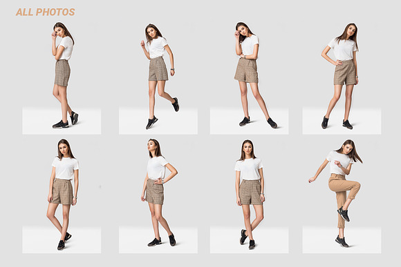 Basic Female T-shirt Mockup Set in Product Mockups - product preview 5