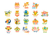 Brazilian Carnival logo design set