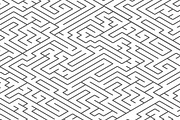 Isometric black complicated maze