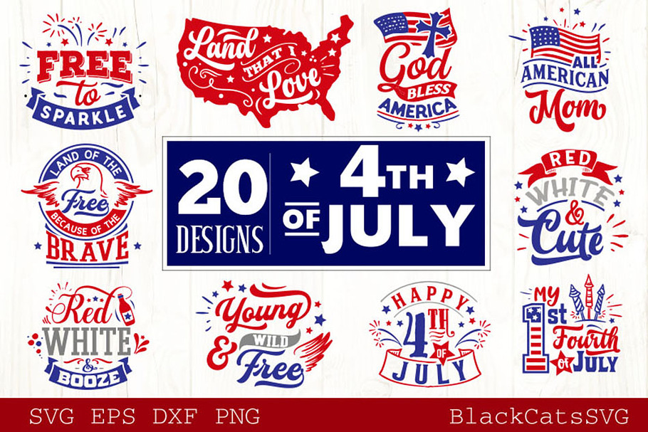 Fourth of July SVG Bundle 20 Designs