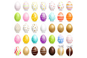 Bundle 35 easter eggs vector