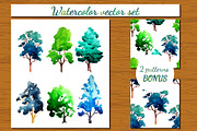 Watercolor vector Tree